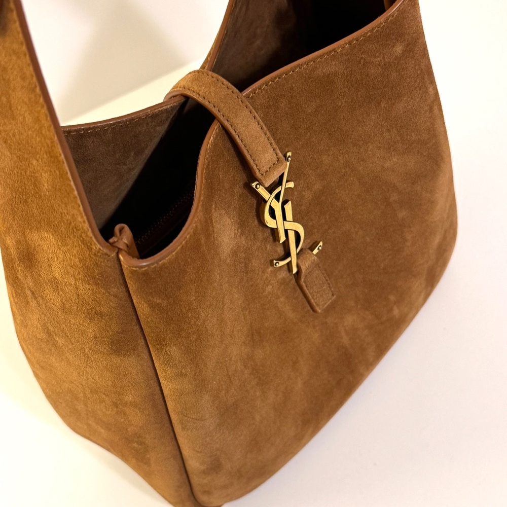 YSL Yves Saint Laurent 5 A 7 Brown Suede Supple Shoulder Hobo Bag - Picture 4 of 14